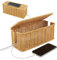 VFANDV Kabelbox, Rattan Kabelmanagement Box, Hand-Woven Wire Storage, unter Schreibtisch Kabel Box für,31.5x13x13cm
