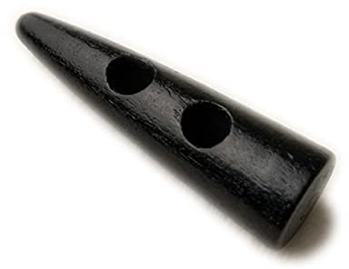 NUOBESTY 30 Stück Holzknöpfe 5cm Schwarz 2 Löcher Olivenform Nähzubehör Für Mantel Dekoration Selbstgemacht