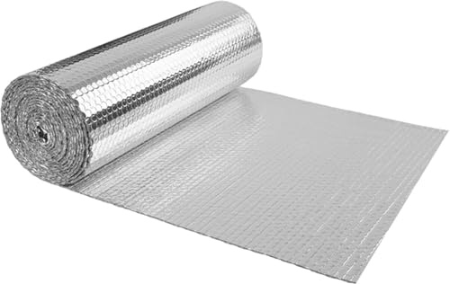 Radiator Reflector Foil Insulation 10m x 60cm Reflective Sheet 3mm Thick Radiator Foil Bubble Wrap Insulation to Prevent Heat Loss - Easy to Cut and Install with 12 Sticky Pads (60 x 38 x 1.5mm)