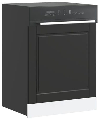 ZQQLVOO Porto Artisan Black Engineered Wood Dishwasher Panel with Smooth Surface, Compact 60x1.5x67 cm Protection Panel for Dishwasher, Durable Moisture-Resistant Engineered Wood