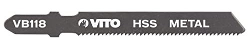 VITO - Lames métal pour Scie sauteuse Longueur 77mm Coupe 1 à 3mm Emboîtement VB118.