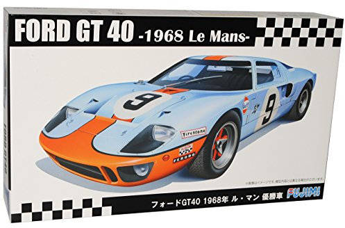 Fujimi Ford GT40 Mark II Blau 1968 Le Mans Gewinner 24h Kit Bausatz 1/24 Modell Auto mit individiuellem Wunschkennzeichen