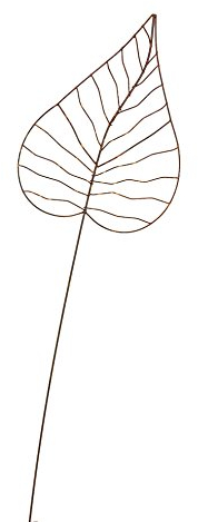 Gartenstecker Edelrost - Herzblatt groß | Rankhilfe Gartendeko Höhe 140 cm
