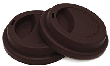 NanTun Silicone Drinking Lid Spill-Proof Cup Lids Reusable Coffee Mug Lids Coffee Cup Covers 2 Pcs - Coffee
