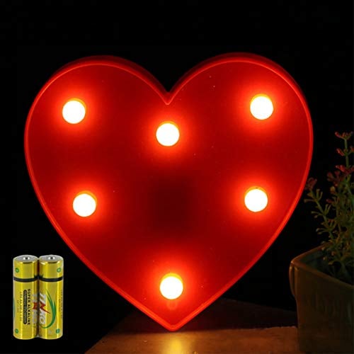 HONPHIER® Buchstaben Lichter Alphabet Lampe LED Brief Beleuchtung Buchstabe Licht Beleuchtete Buchstaben Nachtlichter Dekoration für Geburtstag Party Hochzeit Kinderzimmer (Heart)