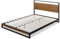 Zinus Suzanne Bed 140 x 190 cm – Höhe des Bettrahmens 18 cm – Plattformbett aus Metall und Holz mit Lattenrost aus Holz – Braun und Schwarz