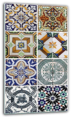 QTA - Placa protectora de vitrocerámica 30 x 52 cm 1 pieza cocina eléctrica universal para inducción protección contra salpicaduras tabla de cortar de vidrio templado como decoración Mosaico