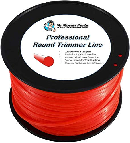 Mr Mower Parts Heavy Duty Professional Red Round Trimmerfaden .095 1,4 kg Spule
