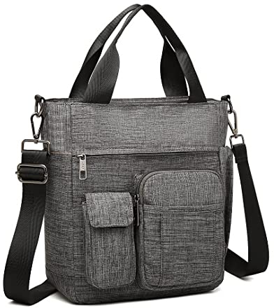 Kono Multi Pockets Handbag Crossbody Messenger Bag Casual Shoulder Bags Multi-functional Medium Tote for Laptop Men Women College School Work Business Sport Travel