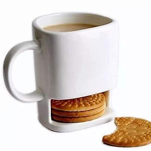 WLYX Salat Milch Keks Tasse Nachmittagstee Keramik Tasse Pure White Creative Mug Kaffeetasse (Color : White)
