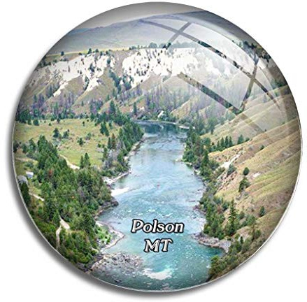 Kühlschrankmagnet Polson Flathead Lake Montana USA Amerika Glasmagnete für Kühlschrank Souvenirs Niedlicher Kristallmagnet Dekor für Whiteboard Büro Zuhause Geschenk