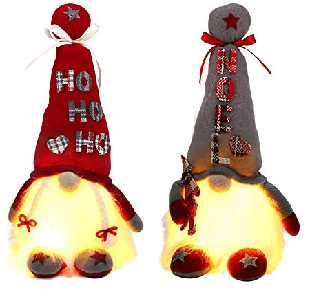 TSLBW Gnomo de Navidad 2 Piezas, Muñeco sin Rostro con Patas Largas de Punto, Figuras de Duende Enano de Navidad Gonk, decoración de Mesa, Adorno de Mesa navideño, Regalos (Color A)
