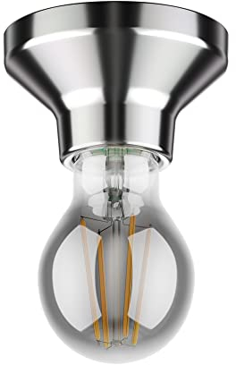 ledscom.de Deckenleuchte Elektra Porzellan silber + LED Lampe 370lm, extra-warmweiß
