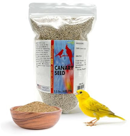 Morning Bird Canary Seed 1.5 lbs – Nutrient-Rich Bird Seed – Creamy Golden Grain Powerhouse - Supports Healthy Feathers & Strong Bones – Natural Daily Nutrition for All Bird Types