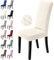 BalladHome Stuhlhussen 4er Set Stretch Stuhlbezug Stuhlüberzug Esszimmerstühle Bezug Universale Elastische Hussen waschbar Abnehmba für Hotel, Bankett, Büro, Partys Deko (4 Stück, Cremeweiß)-L