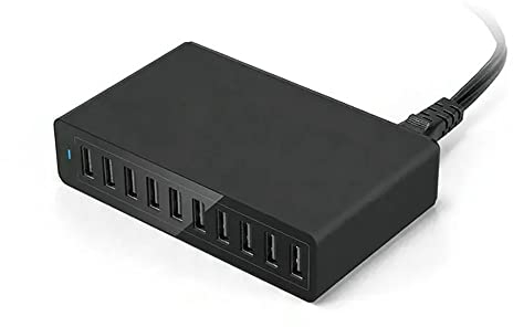 Air2Go USB 3.0 Hub mit 10 Ports - Universelle Kompatibilität, 60 Watt, 230 Volt, 16 Ampere - Kurzschlussschutz, 2-poliger Steckverbindertyp