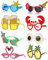 Yomaido 8 Stück Party Brille, Lustige Sonnenbrille Hawaii Tropical Brille, Luau Partybrillen für Cocktailparty Accessoires Sommer Aloha Party Zubehör, Foto Requisiten Kinder Erwachsene