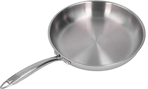 TOPINCN Stainless Steel Frying Pan, Thickened 304 Stainless Steel 3 Uncoated Layer Pot, Skillet Frypan, Fast Even Heat, Induction Cookware for Omelette Cooking, Dishwasher and Oven Safe