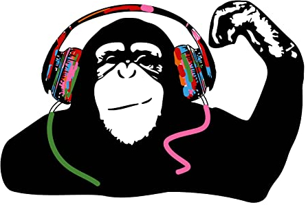 PLIGREAT Banksy Affe Wandaufkleber Musik hörend mit Kopfhörern Gorilla Wandaufkleber Graffiti DJ Affe Abziehbare Wandkunst Aufkleber für Junge Schlafzimmer Wohnzimmer Spielzimmer Dekor