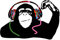PLIGREAT Banksy Affe Wandaufkleber Musik hörend mit Kopfhörern Gorilla Wandaufkleber Graffiti DJ Affe Abziehbare Wandkunst Aufkleber für Junge Schlafzimmer Wohnzimmer Spielzimmer Dekor