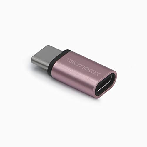 Skynotek – Adaptador Micro USB a Tipo C | Carga rápida y sincronización de Datos | Compatible con iPhone 14 13 12 11 iPad iMac MacBook 23 22 21 Air 2020 Samsung Galaxy Note S22 | Color Rosa Dorado