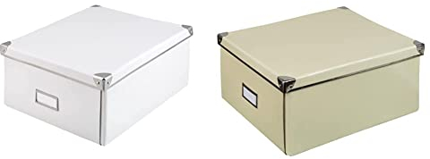 Idena 10519 - Aufbewahrungsbox aus festem Karton, Deckel mit verstärkten Kanten aus Metall & 10518 - Aufbewahrungsbox aus festem Karton, Deckel mit verstärkten Kanten aus Metall