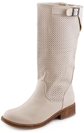 Toocool - Scarpe Donna Stivali Biker Motociclista Ecopelle Casual Fibbia Nuovo 991 [38,YG896 Beige]