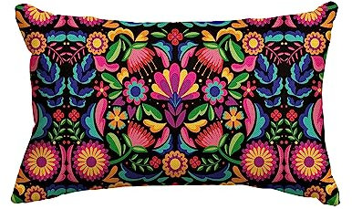 Artoid Mode Mexikanische Blumen Cinco de Mayo Mexikanische Kissenbezug, 30x50 cm Saisonnal Zierkissenbezug Couch Wohnzimmer Deko