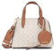 Calvin Klein Damen 2 in 1 Triple Compartment Satchel Crossbody Millie 2-in-1 Mini-Umhängetasche mit DREI Fächern, Vanille/Khaki/Caramel