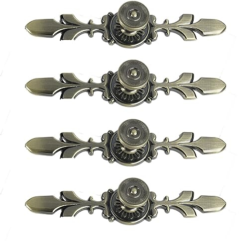 Eterspr 4 Piezas Tiradores Puertas, Manija de Puerta de Estilo Europeo, Armarios Tiradores Puertas, Tirador de Puerta Vintage de un Solo Agujero para Puertas, Cajones, Muebles, Armarios
