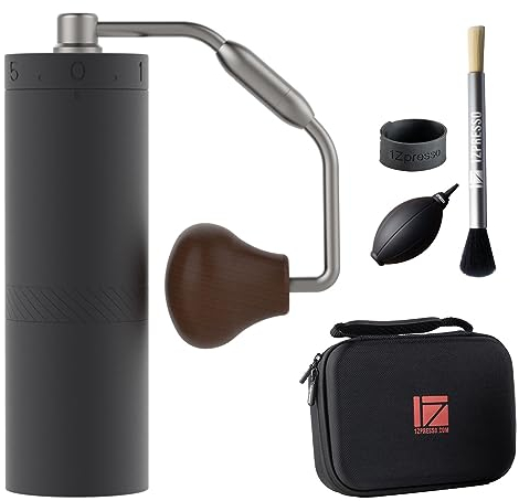 1Zpresso X-Ultra Manuelle Kaffeemühle, schwarz, gut gebaut, stabiler Metallkörper, Montage aus Edelstahl, konischer Grat, numerische Außeneinstellung, Magnetverschluss, schnellere Mahleffizienz