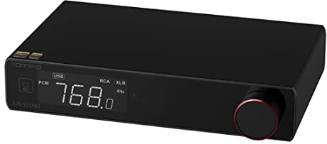 TOPPING E70 Velvet Samt Vollsymmetrischer DAC AK4499EX XMOS XU316 DSD512 32Bit/768kHz Decoder Bluetooth 5.1 USB/Opt/Coax Eingang RCA/XLR Ausgang Desktop-DAC mit Fernbedienung (Schwarz)