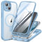 TIESZEN Magnetic for iPhone 15 Case, [Dustproof Design] Compatible with MagSafe, Built-in 9H Tempered Glass Screen Protector + Privacy Screen Protector & Upgraded Camera Protection, Sky Blue