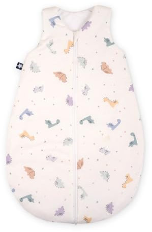 Julius Zöllner Schlafsack Jersey, warme Füllung 2,5 TOG, waschbar bei 60°C, Made in Germany, OEKO TEX Standard 100, Little Dinos, Gr. 80/86