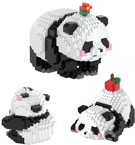 TNSLAND 3 in1 Panda Bauspielzeug Building Block Sets Bausteine Spielzeug Bricks Tier Bauen Bauklötze Figuren Bauspielzeug Baustein-Konstruktionsspielzeug für Kinder ab 6 Jahren (B)