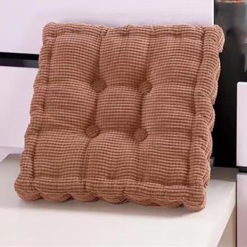 Sitzkissen Outdoor, 2er Set Stuhlkissen 50x50cm, Dicke Bodenkissen, Sitzpolster Outdoor für Bank und Gartenstuhl(Quadrat,Kaffee,50 x 50 cm)