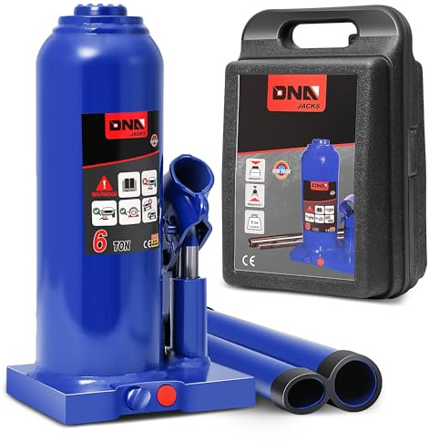 DNA Motoring 6 tons / 13228 lbs Lifting Automotive Welded Hydraulic Bottle Jack for Repair Vehicle, Pickup, Truck, w/Manual Handle, Blue,TOOLS-00356