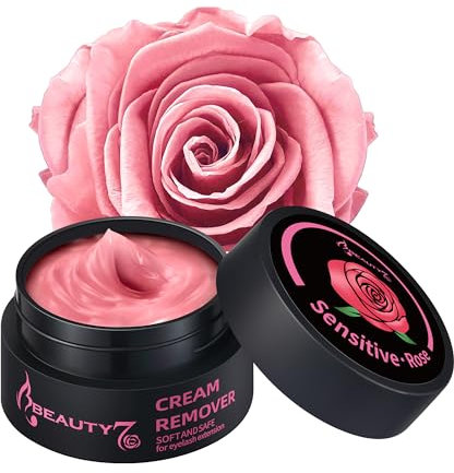 Cream Dissolvant Extension de Cils pour Peau Sensible, Depose Extension de cils individuels, Produit Pour Retirer Extension De Cils Anti-allergique et Inodore 5g (Rose)