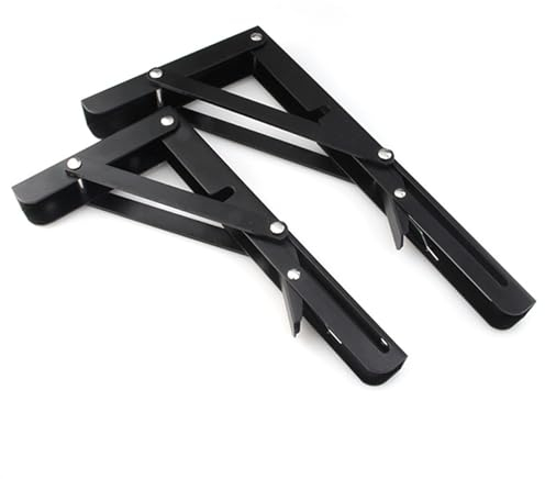 Mikrowellen Regal 2PCS 8-20 Zoll Schwarz Dreieck Klapp Winkel Halterung Einstellbare Wand Langlebige Lager Regal Halterung DIY Hause Tisch Bank. Mikrowellenhalterung (Color : 8 Inch Length)