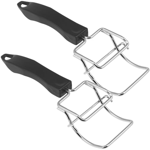 Cabilock Pinzas Para Horno De Acero Inoxidable, 2 Piezas, Herramienta Para Extraer Bandejas, Clip Para Rejilla, Negro, 7.87x2.36x1.57 Pulgadas