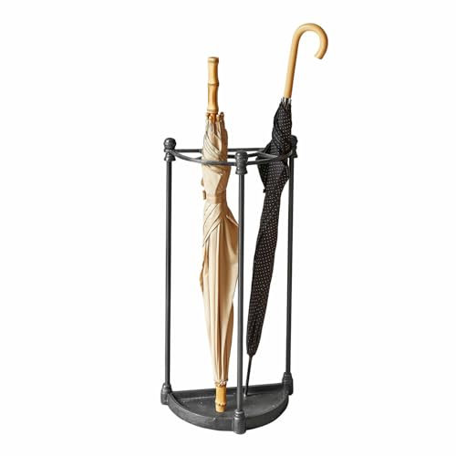 Loberon Schirmständer Scintillo, für Große Schirme Geeignet, Nostalgischer Charme, Historisches Flair, Langlebig und Stabil, Flurzubehör, Aluminiumguss, Eisen, dunkelgrau