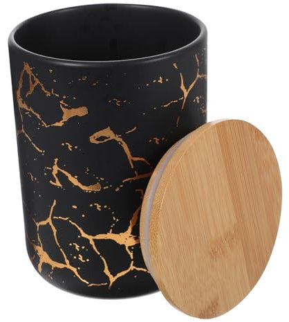 Hoement Keramikgefäß Aus Marmor Karikatur Teehalter Für Zu Hause Bonbongläser Mit Deckel Keksdose Zuckerdose Teedose Kaffeedosen Lagerung Von Kaffeebohnen Zuckerbehälter Teezubehör Holz