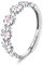 Milacolato Silber 925 Damen Gänseblümchen Ring - Pink Cubic Zirconia Verstellbar Zierlicher Bandring Statement Fingerring Daumenringe für Frauen Mädchen