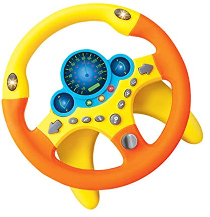 ibasenice Intelligentes Lenkradspielzeug Für Junge Mädchen Simuliertes Fahren Multifunktionales Lernspielzeug Mit Musik Und Lichteffekten Pädagogisches Geschenk Für Jungen Und Mädchen Gelb