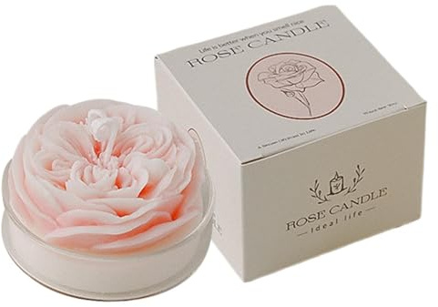 Derwrtup Bougies d'aromathérapie - Bougies parfumées à la rose - Bougie florale relaxante en cire de soja - Bougie florale d'aromathérapie relaxante pour méditation, yoga, spa, détente