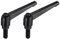QUARKZMAN M12 x 32 mm, leva di serraggio regolabile, filettatura a pulsante, perno filettato maschio, manopole di bloccaggio, bulloni a sgancio rapido, colore nero, 2 pezzi