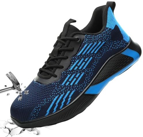 Zapatos de Seguridad para Hombre Mujer Zapatillas de Trabajo Zapatillas de Seguridad con Punteras de Acero Comodo Antideslizante Zapatos Trabajo Unisex 36-46