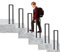 Nordic Modern Schwarz Eisen U-Form Treppenhandlauf für Innen- und Außentreppen (1 Packung 35 cm)