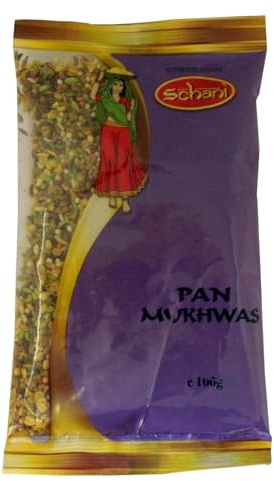 Schani Pan Mukhwas Sugar Coated Mix Seeds 100g - Bunter Zuckerüberzogener Samenmix Fenchel, Koriander & Sesam | Erfrischender Nachgeschmack indischer mit Kajal