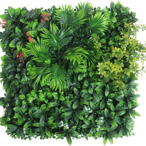 NMJHEVX Künstliche Buchsbaumplatten, grüne künstliche Pflanzen, Heckenzaun, Grüner Efeu, Sichtschutzzaun, Sichtschutz,Matte Mit Künstlichen Pflanzen, Pflanzenbild für Wandbegrünung 50 x 50 cm (B)